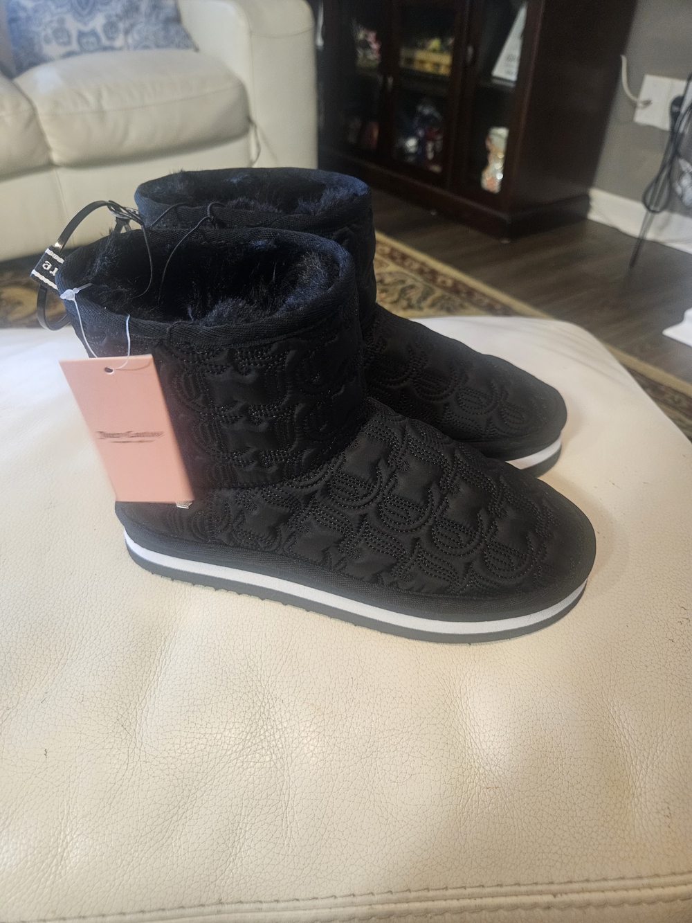 Juicy Couture Embossed Bootie Slippers